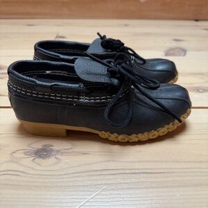 L.L. Bean Black Ankle Booties with Brown Soles